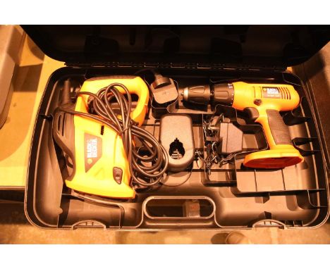 Cased Black and Decker KS880EC 400w saw and a Black and Decker 14.4v cordless drill. Not available for in-house P&PCondition 