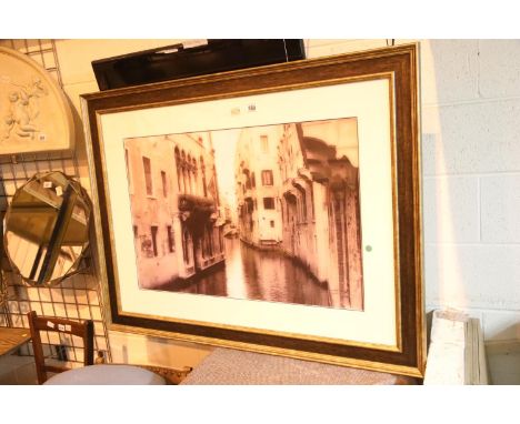 Large Venetian scene framed and glazed print. Not available for in-house P&amp;P 