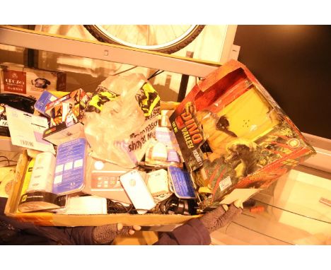 Box of mixed items including locks, rope light, air fresheners, battery testers etc. Not available for in-house P&amp;P 
