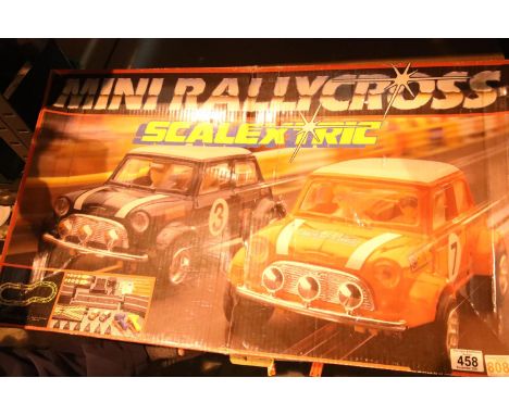 Boxed mini Rallycross Scalextric set (unchecked). Not available for in-house P&PCondition Report: Good condition with general