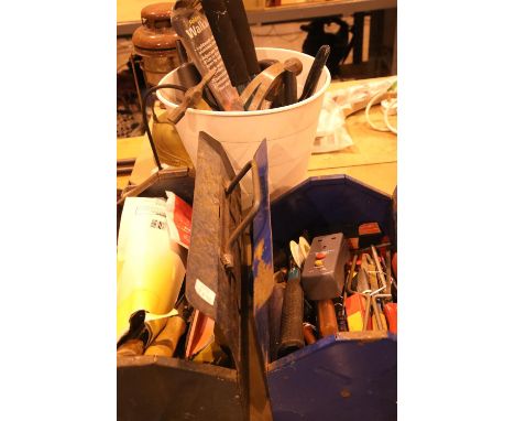 Two metal toolboxes and other tools. Not available for in-house P&amp;P 