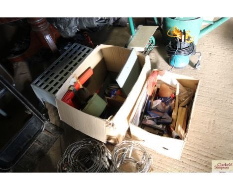 Two boxes of tools and a plastic step