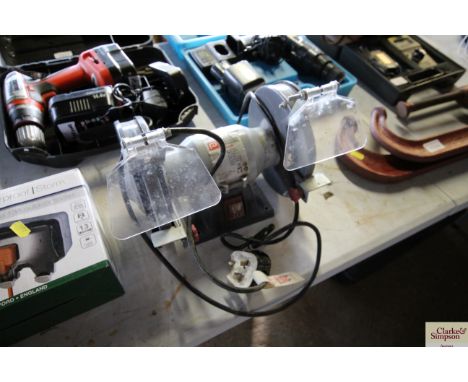 A bench grinder