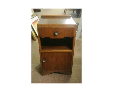 VINTAGE/ HOME - A small beside locker with drawer & cupboard space, measuring 30x38cm.