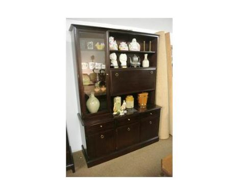 FURNITURE/ HOME - A vintage Stag Minstrel Mahogany sideboard unit with built in bar, bookcase, display unit & drawers, in Exc
