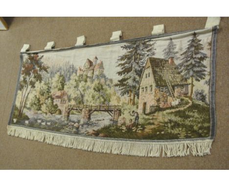 COLLECTABLES - A beautiful antique needlepoint tapestry wall hanging, measuring 65x157cm
