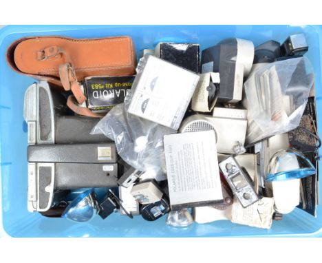Polaroid Cameras and Accessories, Polaroid 850 land camera (AF), various Polaroid light meters, flash units,  close up kits a