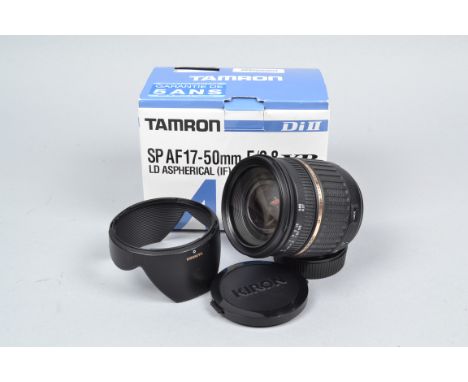 A Tamron Di II SP AF 17-50mm f/2.8 XR LD Aspherical (IF) Lens, Nikon mount, AF appears to function, barrel VG, elements VG, i