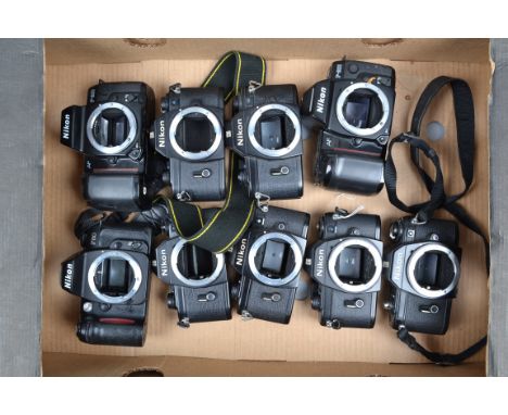 A Tray of Nikon SLR Camera Bodies, Six Nikon EM, F80 and two F-801 bodies, AF