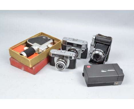 A Group of Various Cameras, including a Balda Super Baldax 6 x 6cm rangefinder folding camera, shutter working, body release,