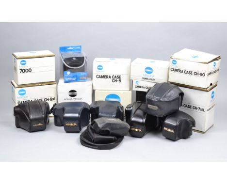 A Quantity of Minolta Camera Cases, including CS-5, CH-90, CH-7xiL, CH-9xi, CH-2, compact cases, all in makers boxes, with a 