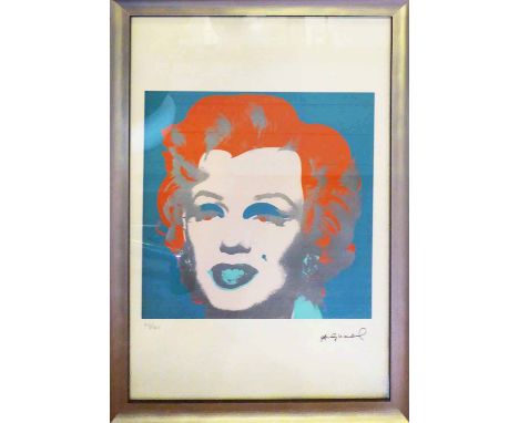ANDY WARHOL 'Marilyn', lithograph, numbered ed. of 100, from Leo Castelli Gallery New York, 61cm x 43cm, framed.