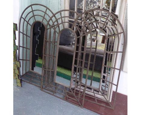 ORANGERY MIRRORS, a set of three, vintage French design, 94cm x 56cm. (3)