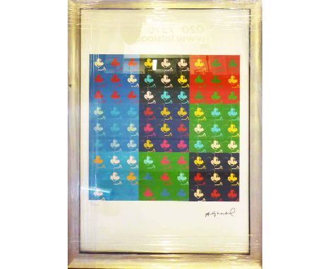 ANDY WARHOL 'Multiple Mickey Mouse', lithograph, numbered ed of 100, from Leo Castelli Gallery New York, 61cm x 43cm, framed.