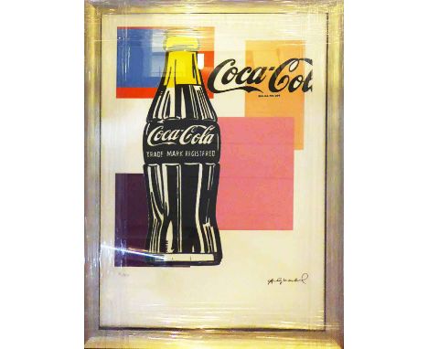 ANDY WARHOL 'Coca Cola', lithograph, numbered ed of 100, from Leo Castelli Gallery New York, 61cm x 43cm, framed.