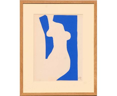 HENRI MATISSE 'Nu Bleu VII', original lithograph from the 1954 edition after Matisse's cut outs, signed in the plate, printed