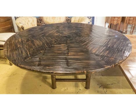 DINING TABLE, vintage 1970's French, bamboo, 160cm x 75cm.