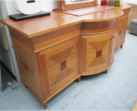 MARK WILKINSON SIDEBOARD, bespoke made, walnut veneer, 75cm x 248cm x 95cm H.