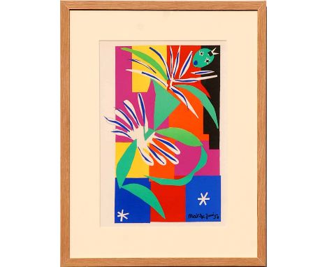 HENRI MATISSE 'Danseuse creole', original lithograph from the 1954 edition after Matisse's cut outs, signed in the plate, pri