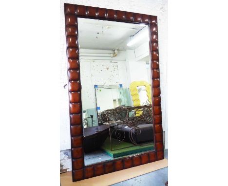 MIRROR, vintage style, of large proportions in a burr wood frame, 245cm x 155cm.