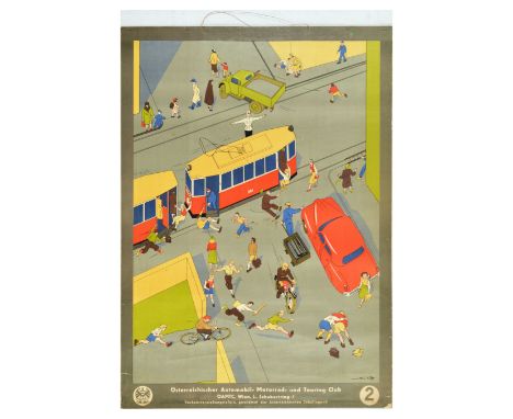 Original vintage propaganda poster promoting traffic safety and road etiquette titled Traffic Education Boards Dedicated to A