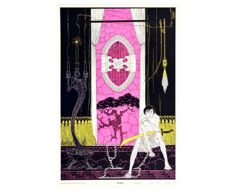 Original vintage advertising poster The Guard Blacklight Poster featuring a psychedelic, dark and obscure illustration by Wal