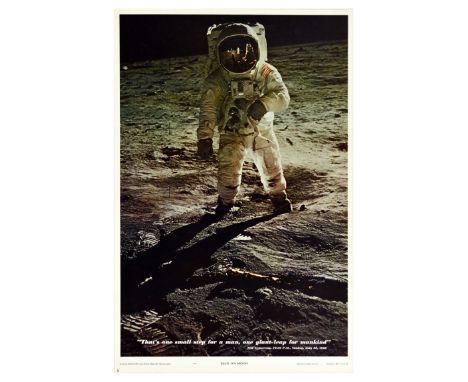 Original vintage propaganda poster - That's one small step for a man, one giant leap for mankind - Neil Armstrong, 10:56 P.M.