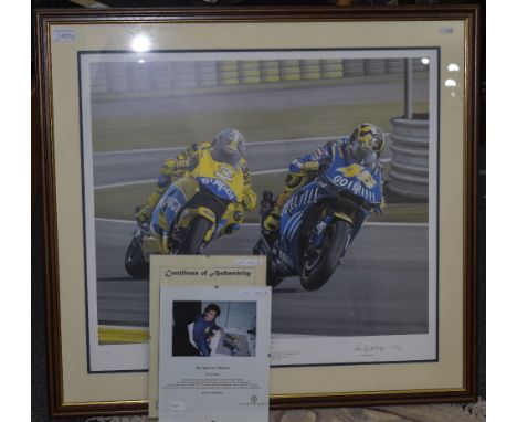 Valentino Rossi Interest Mission Impossible, Ray Goldsbrough GMA Framed Lithograph, 1 Of 395 Copies Signed By The Artist, Cou