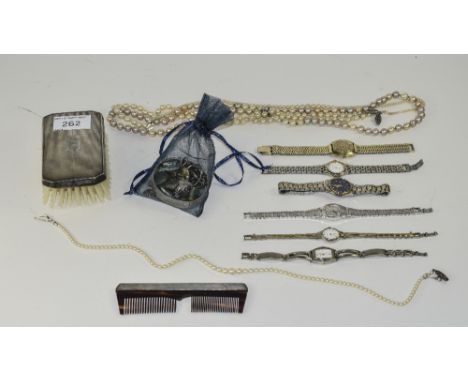 Small Mixed Lot Of Jewellery Comprising Silver Ring, Silver Letter D Pendant, Various Earrings, Silver Hinged Bangle, Silver 