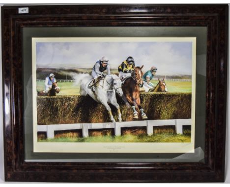Max Brandrett Limited And Numbered Edition Colour Print, Desert Orchid and Simon Sherwood Winning the Cheltenham Gold Cup. Th