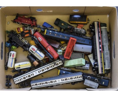 Box Containing A Small Quantity Of Loose Trains, Carriages, Cars Etc. To Include Hornby Intercity, Hornby Track Maintenance, 