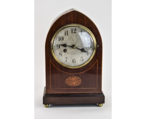 A Mahogany Cased Napoleon Hat Shaped Mantel Clock. c.1930's. With 8 Day and Striking / Chiming Movement - Strikes on Five Gon