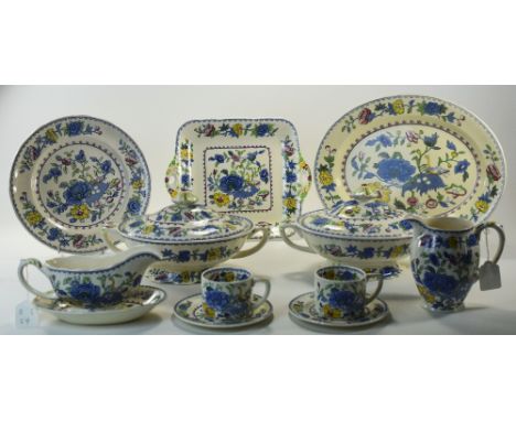 Masons Ironstone 1930's ( 108 ) Piece Part Dinner and Tea Service. ' Regency ' Pattern. c.4475. Reg Num 821349. Comprises 9 L