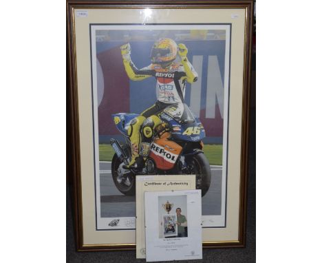 Valentino Rossi Interest Rossi Reigns Supreme, Ray Goldsbrough GMA Framed Lithograph, 1 Of 500 Copies Signed By The Artist, C