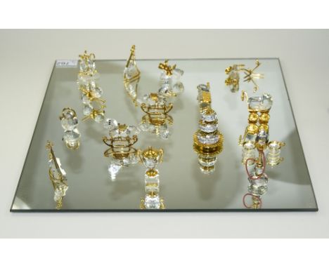 Swarovski Crystal Memories Classic Collection, Comprises 14 Pieces In Total. All Finely Detailed In Faceted Crystal and with 
