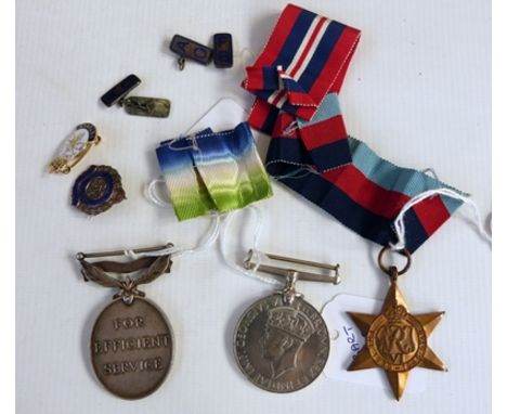 WWII 1939 Star, War medal and territorial medal for efficient service named "2309837. SJT. H.F. RATHBONE. R. SIGNALS",  toget