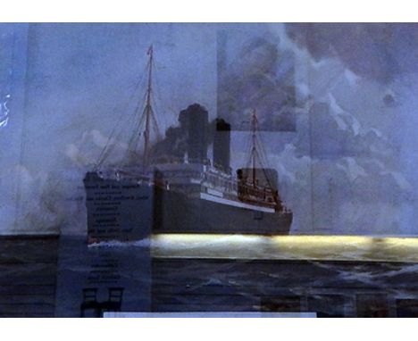 After H K Rooke Reproduction colour prints"Anchor", line of steam ships, 49cm x 68.5cm and "Anchor - Donaldson line, Canadian