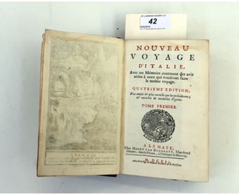 La Haye "Nouveau Voyage d'Italie... 4th edition... Tome Premier...", Henry van Bulderen 1702, this vol only, engraved frontis