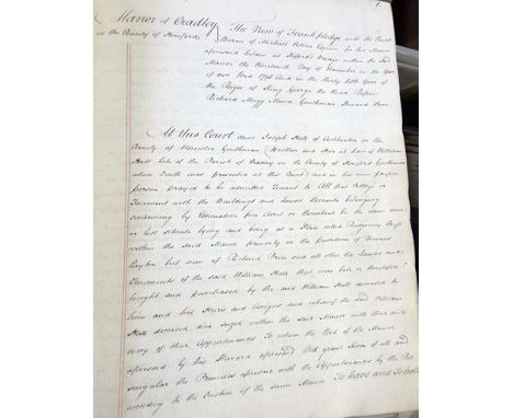 Quantity of ephemera to include deeds, minute books, etc relating to The Manor of Cradley, West Midlands from the earliest 18