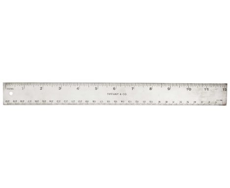 A Tiffany & Co silver ruler in an original box. Stamped Tiffany &amp; Co sterling 925, 12", 3.54 oz.