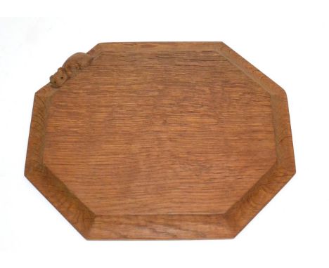 A Robert ''Mouseman'' Thompson Oak Bread Board, with carved mouse signature, 31cm; and A Robert ''Mouseman'' Thompson Oak  As