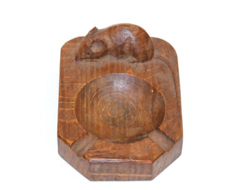 A Robert ''Mouseman'' Thompson Oak Bread Board, with carved mouse signature, 31cm; and Two Robert ''Mouseman'' Thompson Oak A