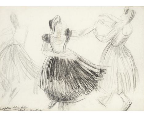 Dame Laura Knight RA, RWS, RE, RWA, PSWA, DBE (1877-1970) ''Skating Ballet'' Signed and inscribed, pencil,  27cm by 37.5cm   