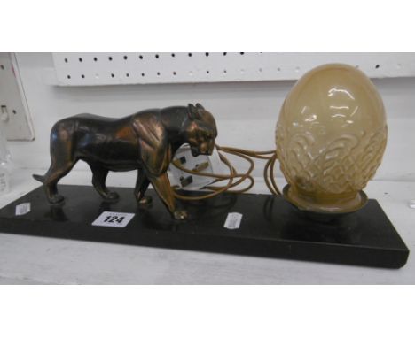AN ART DECO STYLE ANIMAL LAMP