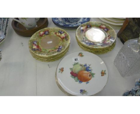 AYNSLEY TWELVE PIECE FRUIT SET AND ANOTHER