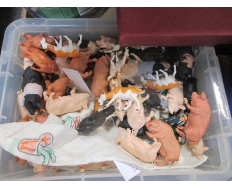 Charbens gypsy wagon together with tractor and binder, grasscutter, zoo animals, farm animals, including other makers eg HM H
