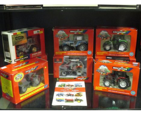 Britains; 9493 Renault 103.54 tractor, boxed, 43053A1 Massey Ferguson 5613 tractor, boxed, 9494 Landini 10000S tractor, boxed