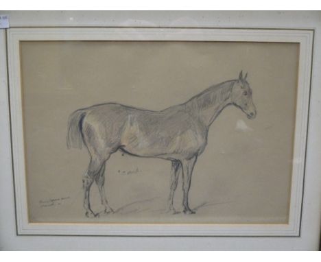 John Duvall of Ipswich (1816-1892), pencil sketch on paper of a horse, 25 x 37cm  