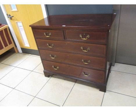A mahogany chest of drawers on bracket feet, 92 x 102 x 51cm  