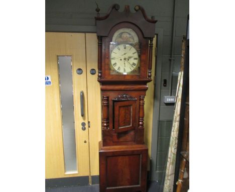 A 19th century painted dial mahogany longcase clock, 230 x 61 x 25cm  